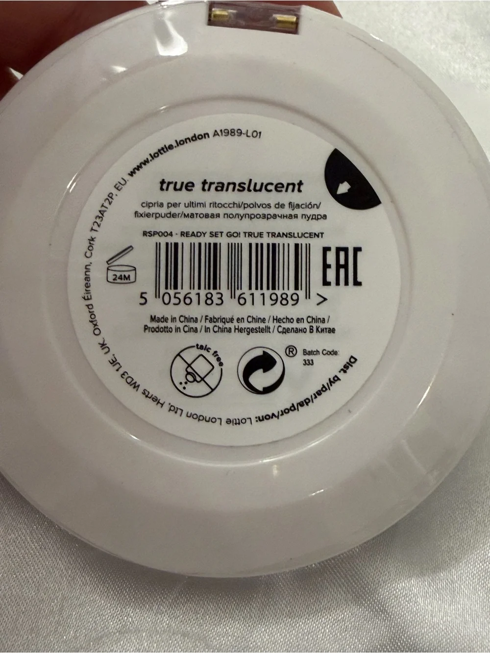 Lottie Ready Set Go Pressed Setting‎ Powder 0.25 oz Sealed TRUE TRANSLUCENT